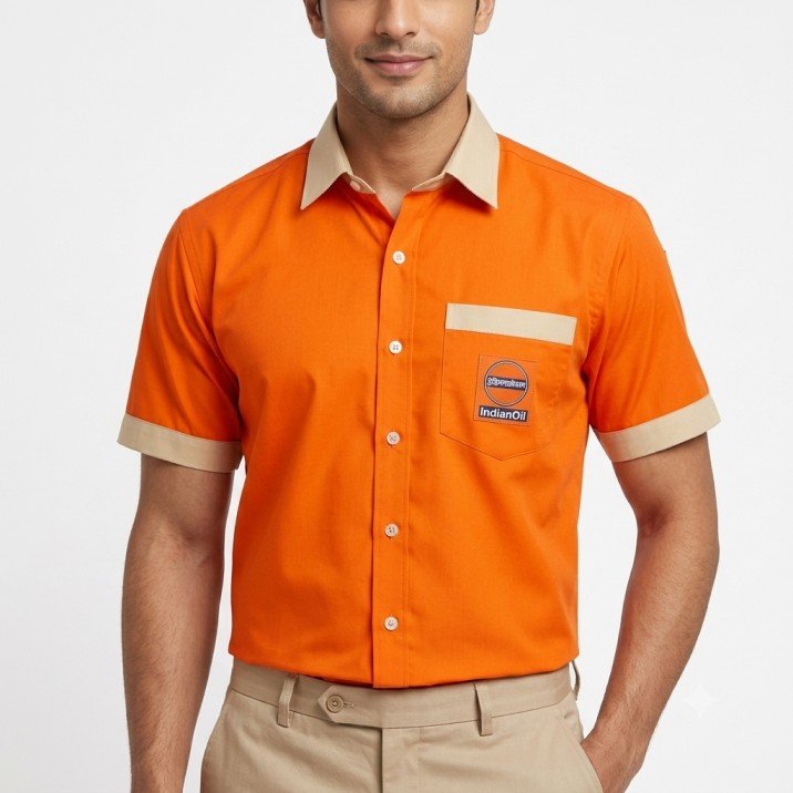 IOCL Petrol Pump Staff Uniform Shirt for Men